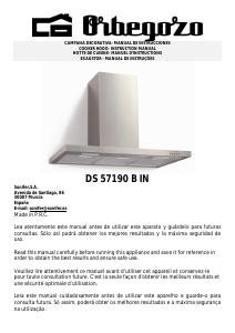 Manual de uso Orbegozo DS 57190 B IN Campana extractora