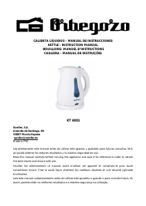 Manual Orbegozo KT 6001 Kettle