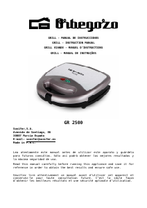 Manual de uso Orbegozo GR 2500 Grill de contacto