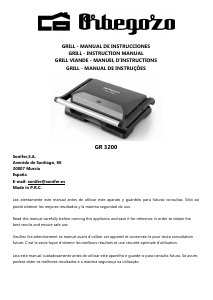 Manual de uso Orbegozo GR 3200 Grill de contacto