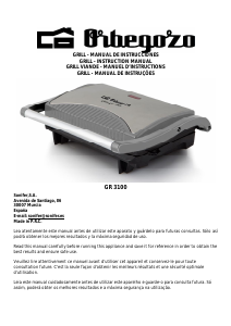 Manual Orbegozo GR 3100 Contact Grill