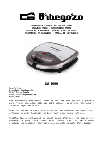 Manual de uso Orbegozo SW 6000 Grill de contacto