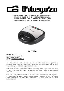 Manual Orbegozo SW 7250 Grelhador de contacto