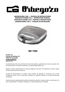 Manual Orbegozo SW 7550 Grelhador de contacto