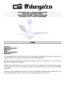 Mode d’emploi Orbegozo CP 88105 Ventilateur de plafond