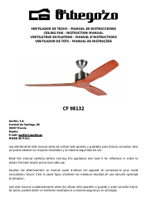 Mode d’emploi Orbegozo CF 98132 Ventilateur de plafond