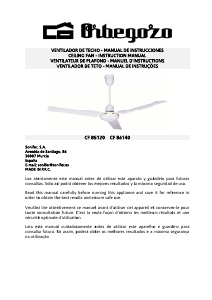 Mode d’emploi Orbegozo CF 86140 Ventilateur de plafond