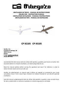 Manual de uso Orbegozo CP 93105 Ventilador de techo