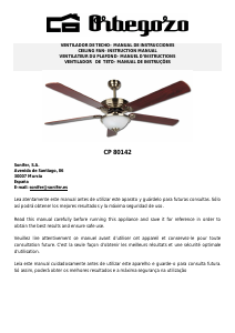 Manual de uso Orbegozo CP 80142 Ventilador de techo