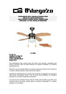 Mode d’emploi Orbegozo CP 70095 Ventilateur de plafond