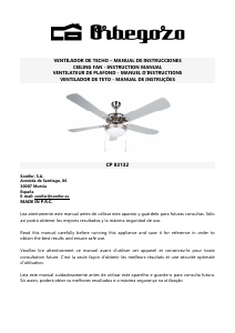 Mode d’emploi Orbegozo CP 83132 Ventilateur de plafond