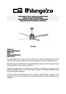 Mode d’emploi Orbegozo CP 72120 Ventilateur de plafond