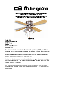 Mode d’emploi Orbegozo CT 47105 Ventilateur de plafond