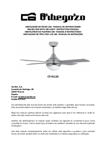 Manual de uso Orbegozo CP 91120 Ventilador de techo