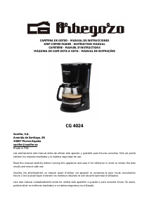 Manual Orbegozo CG 4024 Coffee Machine