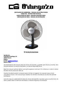 Manual Orbegozo TF 0124 Fan