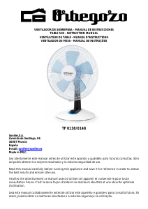 Manual de uso Orbegozo TF 0148 Ventilador