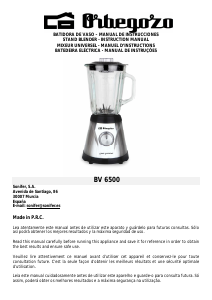 Manual Orbegozo BV 6500 Blender