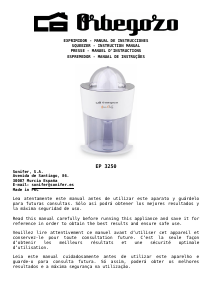 Manual Orbegozo EP 3250 Espremedor de citrinos