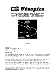 Manual de uso Orbegozo PB 2015 Báscula