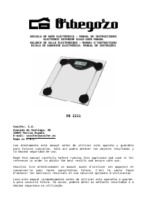 Manual de uso Orbegozo PB 2211 Báscula
