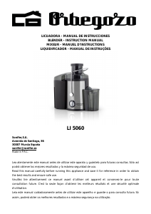 Manual de uso Orbegozo LI 5060 Licuadora