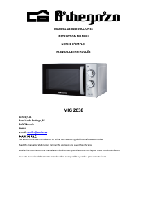 Manual de uso Orbegozo MIG 2038 A Microondas