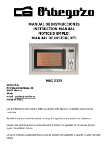 Manual Orbegozo MIG 2325 Microwave