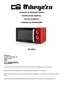 Manual de uso Orbegozo MI 2021 Microondas