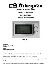 Manual Orbegozo MIG 2033 Microwave