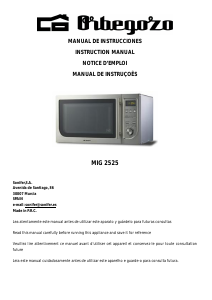 Manual Orbegozo MIG 2525 Microwave