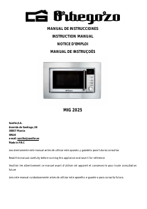 Manual de uso Orbegozo MIG 2025 Microondas