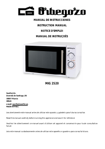 Manual Orbegozo MIG 2520 Microwave