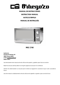 Manual de uso Orbegozo MIG 1740 Microondas
