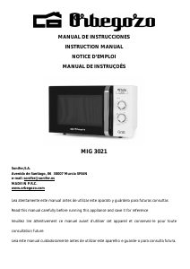Manual de uso Orbegozo MIG 3021 Microondas