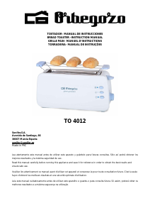 Manual Orbegozo TO 4012 Toaster