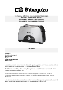 Manual Orbegozo TO 3050 Toaster