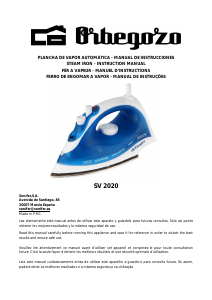 Manual de uso Orbegozo SV 2020 Plancha