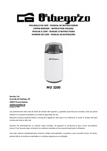 Manual Orbegozo MO 3200 Coffee Grinder