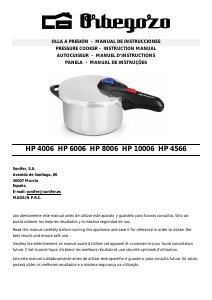 Manual Orbegozo HP 8006 Pressure Cooker