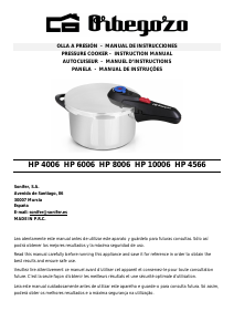 Manual Orbegozo HP 4006 Panela pressão