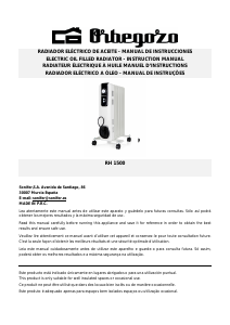 Manual Orbegozo RH 1500 Heater