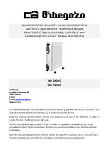 Manual Orbegozo RA 2000 E Aquecedor