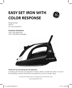 Manual GE 169233 Iron