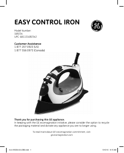 Manual GE 169234 Iron