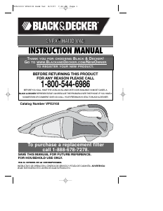 Manual Black and Decker VPX2102 Handheld Vacuum
