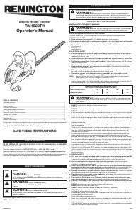 Mode d’emploi Remington RM4522TH Taille-haies