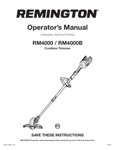 Mode d’emploi Remington RM4000 Coupe-herbe