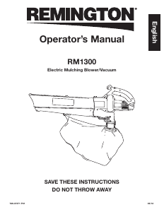 Manual de uso Remington RM1300 Soplador de hojas