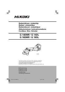 Manual Hikoki G 14DMR Angle Grinder